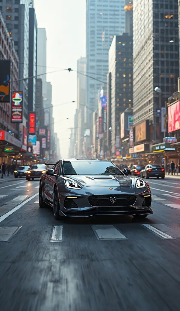 a car on an urban road