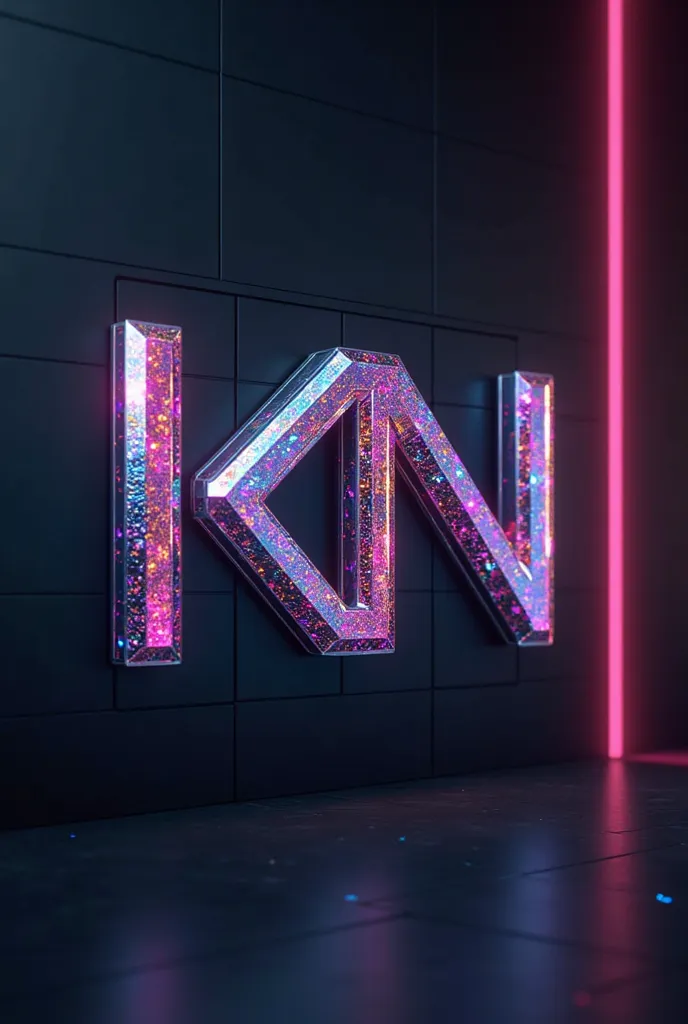 A logo with the letters K&N in a very futuristic shape and with a very striking color. 