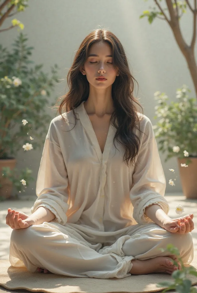 girl meditates