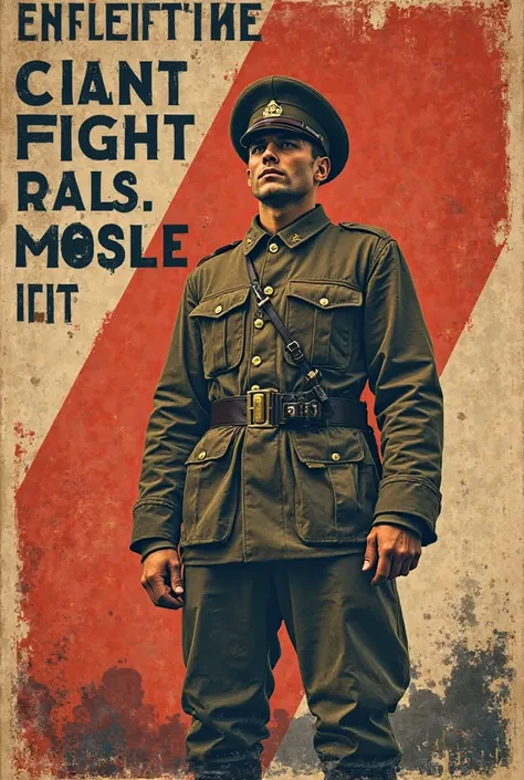 ww1 propaganda says “enlist. fight. revolutionize.”