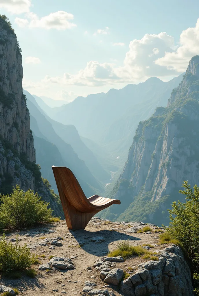 a park chair in a viewpoint on a mountain the alrevez chair and space between the chair}