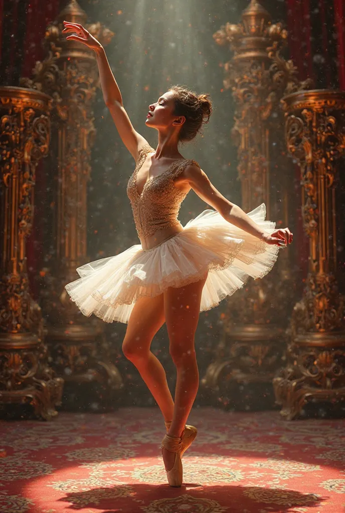 A dance poster featuring a ballerina and harpsichords
