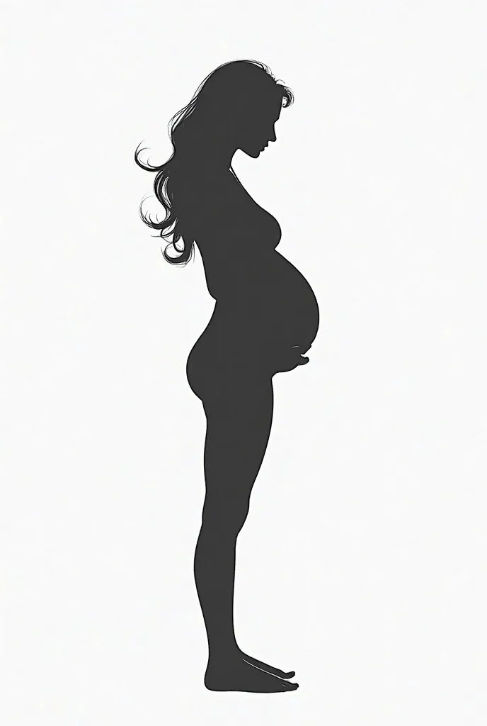 Line art siluet pregnant 