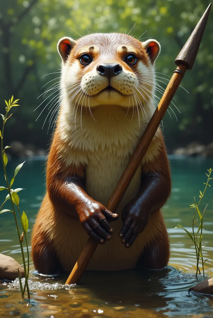 You have an otter painted as a hunter 