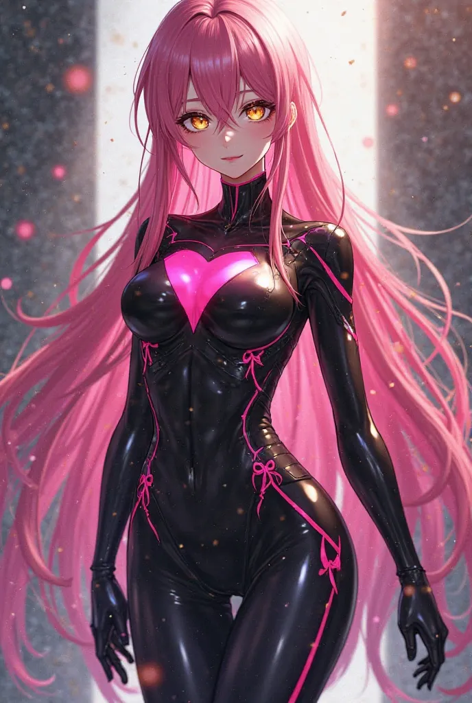 (artwork, maximum quality, best quality,  official art , beautiful and aesthetic:1.2) Anime Female Spiderman, long pink hair, golden eyes, black and pink clothes, black and pink pants.
