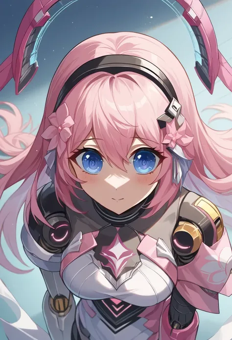 score_9, score_8_above, source_anime, Mechanical Devices,  mechanical arms ,  mechanical legs , mechanical eyes, mechanical mouth, female, horb jet therefore hair, pink inner hair,  protogen visor, therefore, gold, pink color scheme.
