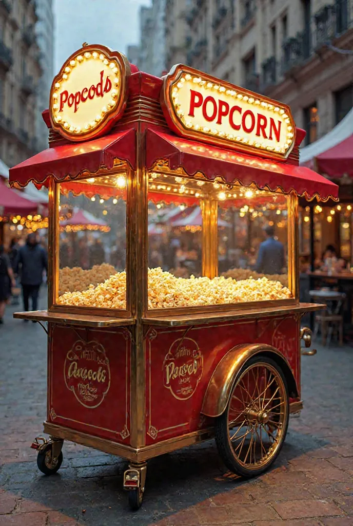 Realistic popcorn cart 