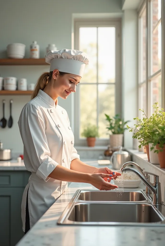 create an image that demonstrates hygiene in the kitchen 