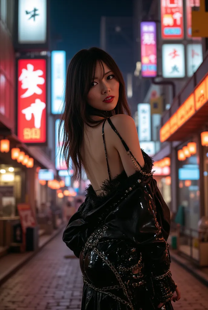 Kabukicho's Queen, cinematic lighting, UHD, masterpiece, accurate, super detail, high details, high quality, award winning, best quality, highest, 16k, ultra detailed face, ultra detailed eyes, ultra detailed lips, ultra detailed hair, realistic textured s...