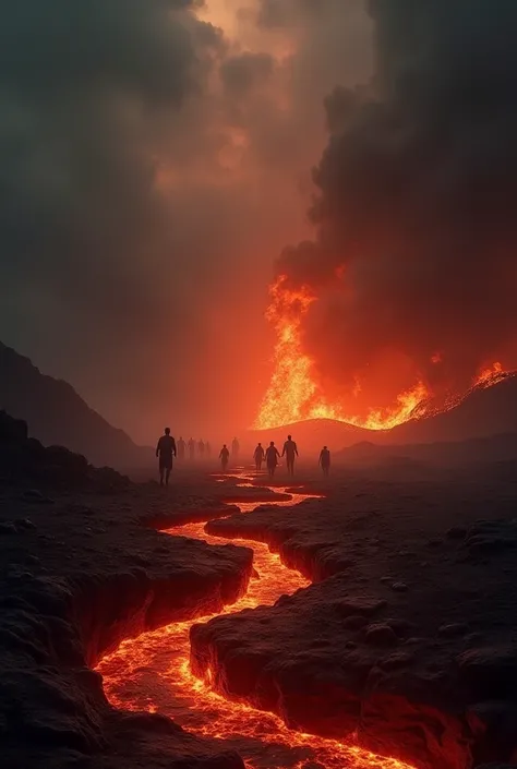 Imagine the scene of the dreadful end of the disbelievers, as described in the Quran.

Before you lies a dark and ominous realm, filled with molten rivers of lava bursting from deep fissures in the scorched ground. The air is thick with smoke, and flames r...