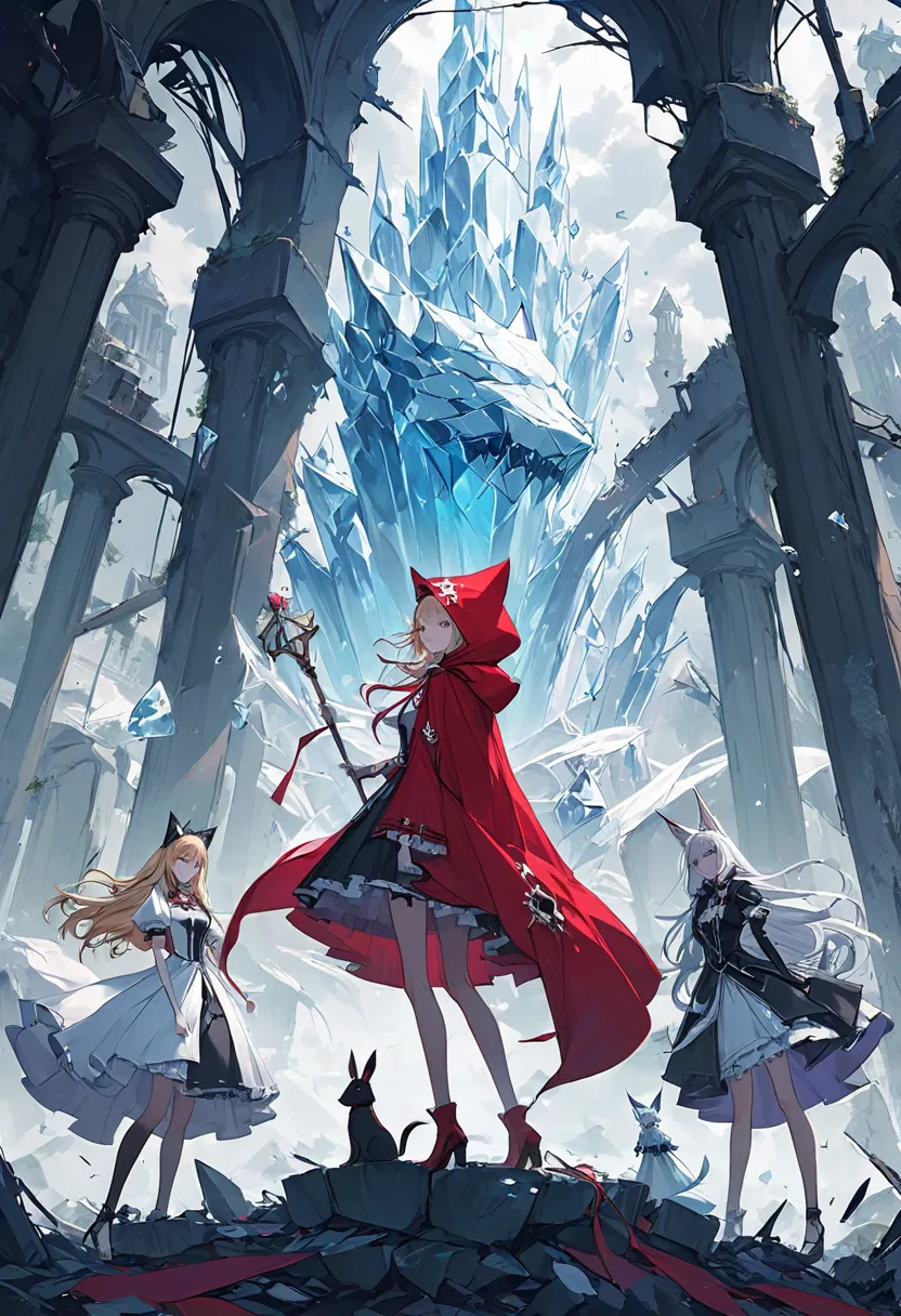 Crazy Goddess:
They all stand at various angles on the ruins {x} The ruler of Wonderland and the four great goddesses. controls everything in the ruins. They all stand at various angles on the ruins.
Alice in Wonderland, 1 Little Red Riding Hood, 1 Black C...