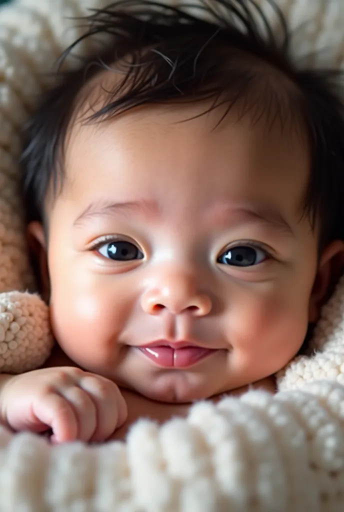 Un petit bébé métissée mignonne 