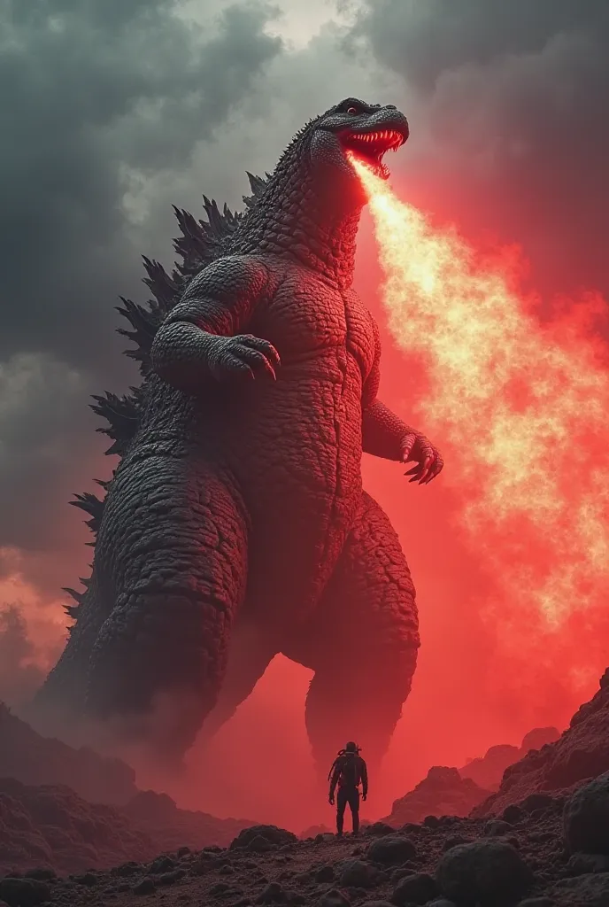 Create Godzilla by blowing out his red atomic breath 