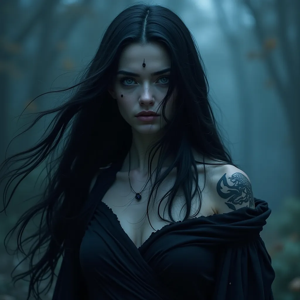 Though she is only 18, Nil’s presence is like that of someone much older, her long, dark hair flowing behind her like a cloak of night. Her skin is pale, almost ghostly, and her eyes, a deep shade of sapphire, gleam with a mysterious light that speaks of t...