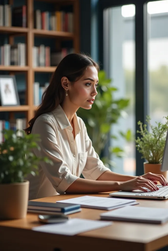 Wearing a dress outfit working on your computer 