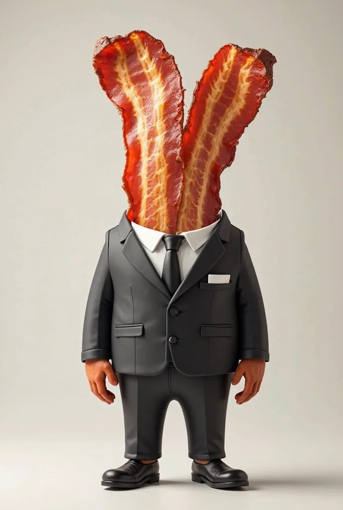 Create me a bacon in a suit