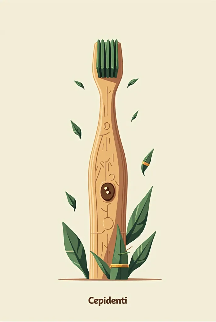 Do you have a logo for a toothbrush called cepidenti that is made of bamboo and that has a button in the middle , That the style is not minimalist 