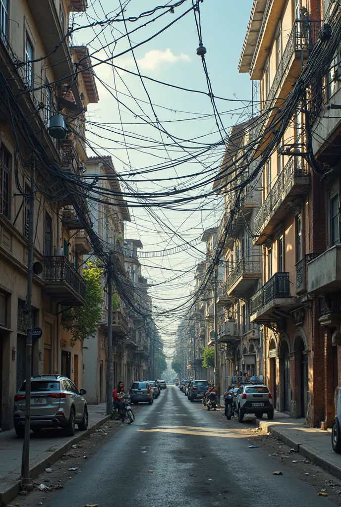 Give me a parallel between the anthropogenic onslaught in Latam over electrical wiring, And the one that there is no or very little in Europe where it is mostly buried 