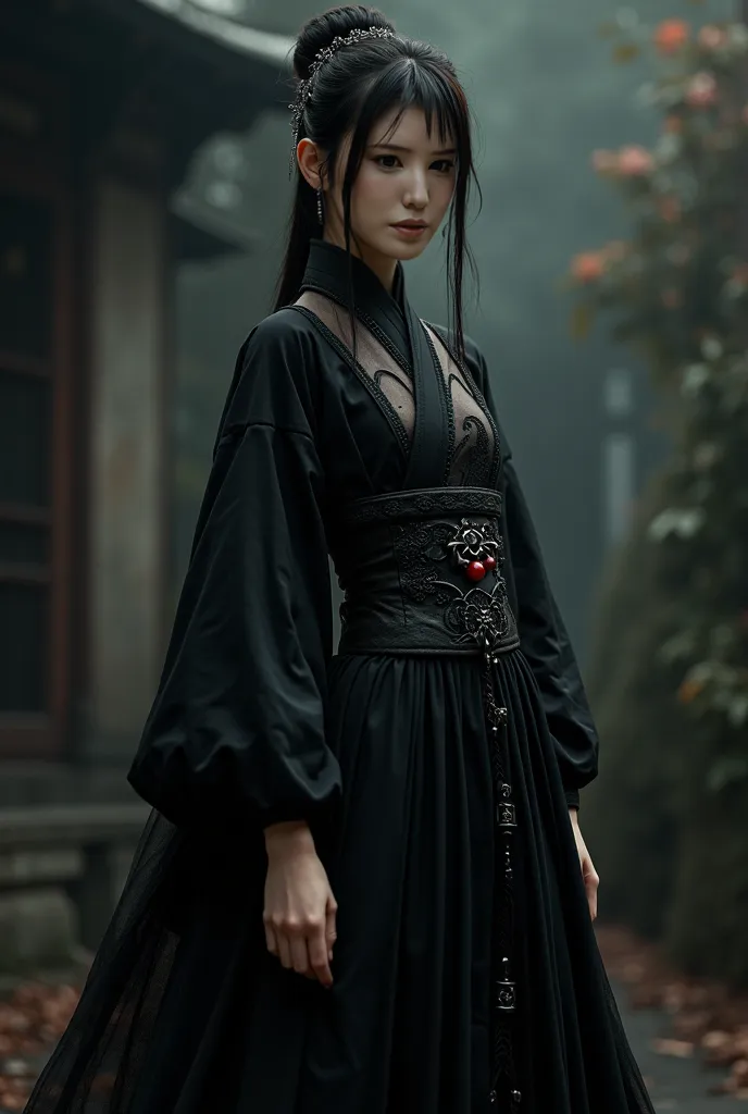 Hakiru Nagi at Black fashion japanese dress