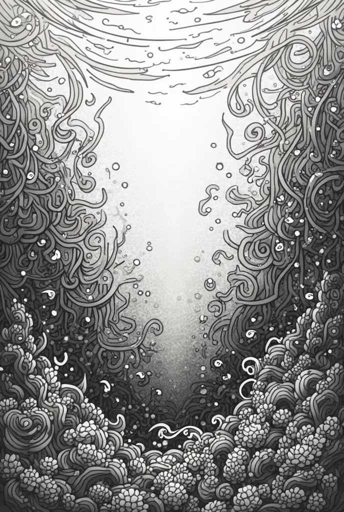 Beautiful detailed colorless marine zentangle background