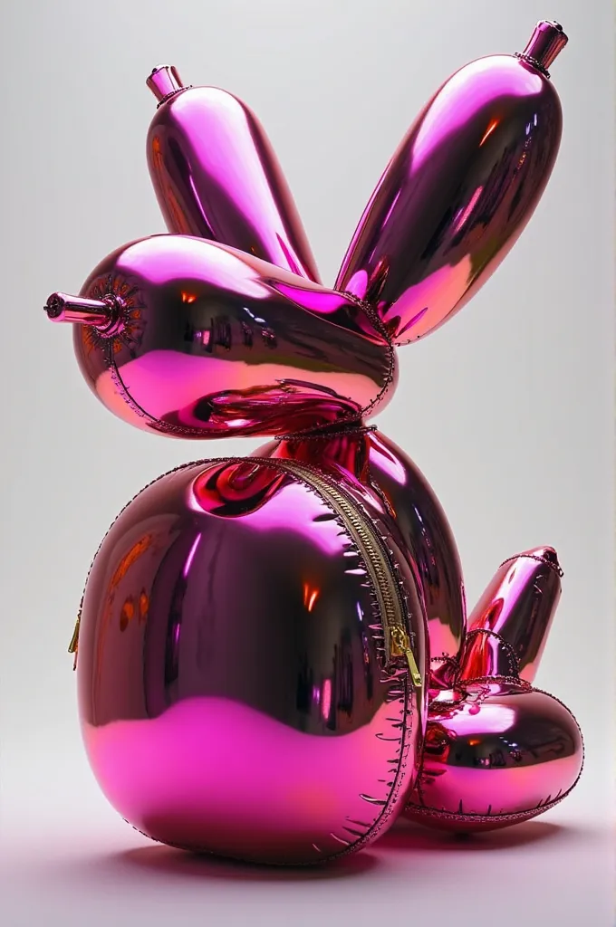 A juvenile backpack with a metallic texture that is similar to the Koons Ballon dog