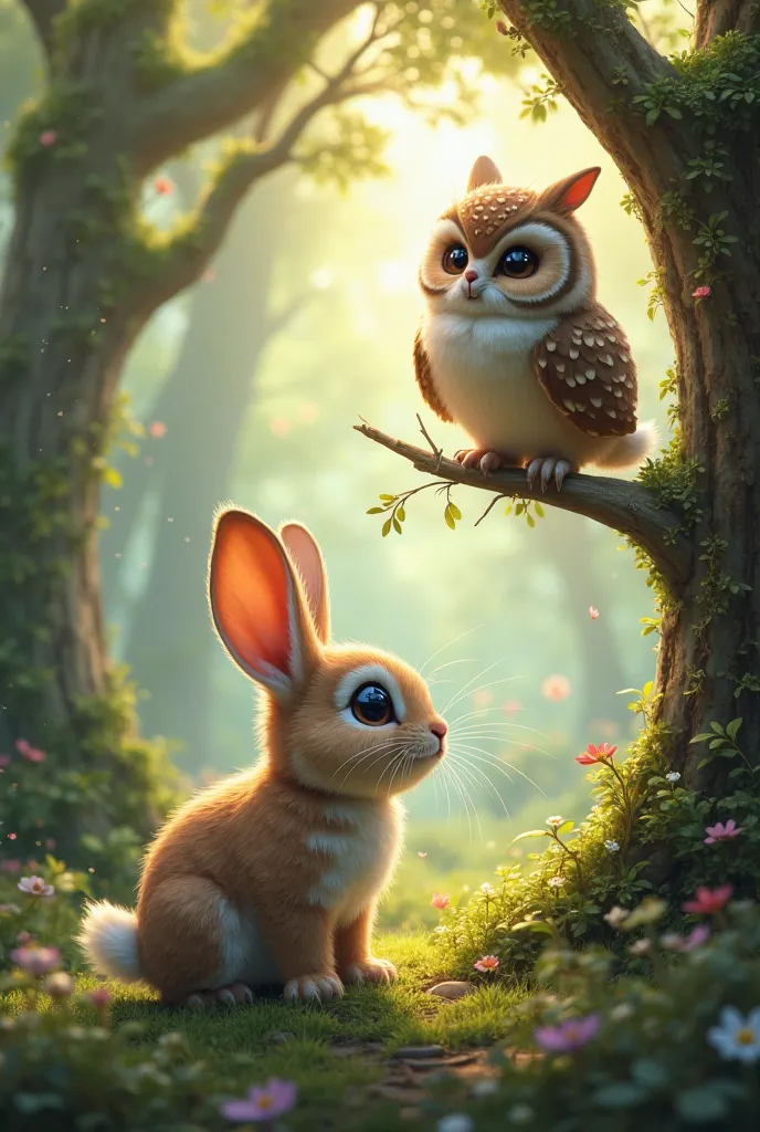 Rabbit and owl