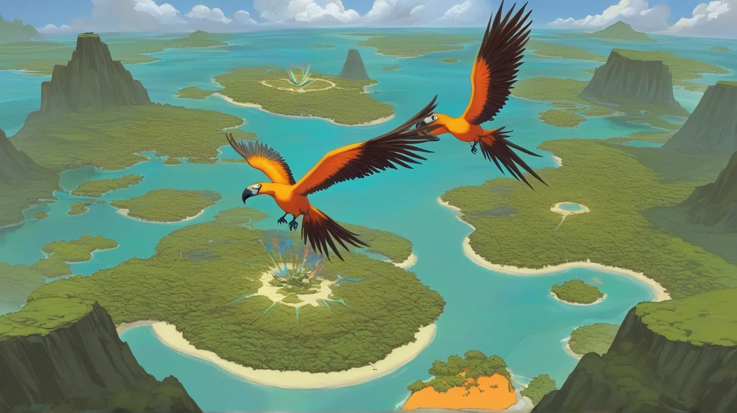  Magic the Gathering　Bird of Paradise（ orange）　Revised　Background island