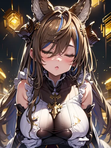 face focus, close-up, (portrait:1.5),　(spoken heart),
face waiting for a kiss,
Galleon,gran blue fantasy,((top quality)), ((masterpiece)),(details),High Resolution,Sharp focus,perfect faces,{best illustration},
(非常にdetails CG unity 8k wallpaper),(((vivid c...