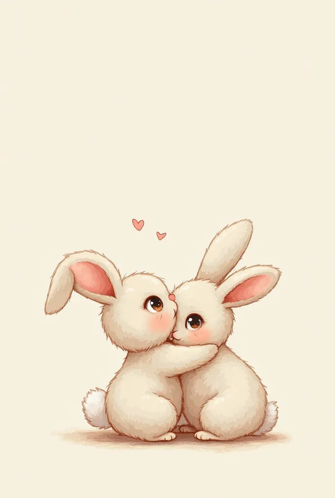  Two funny cuddly rabbits illustration 