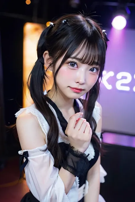 巨乳のアイドルがスクール水着で床に座り足を広げてMasturbating、black hair twin tails、Japanese、Baby Face、blush、crying with frustration 、tears、on stage、 masturbates、Masturbating