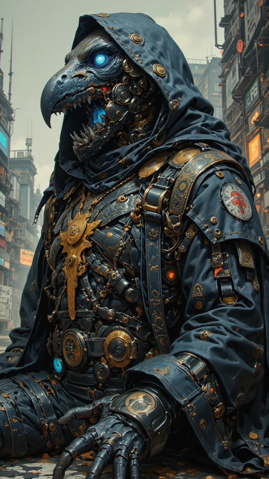 high quality, Super Realistic, Fine light and shadows, 4K, High Resolution,  professional , Combat Aesthetics, A realistic cinematic photo of a mechanical creature。
The creature in it looks like a huge and sinister image，has the appearance of a skeleton an...