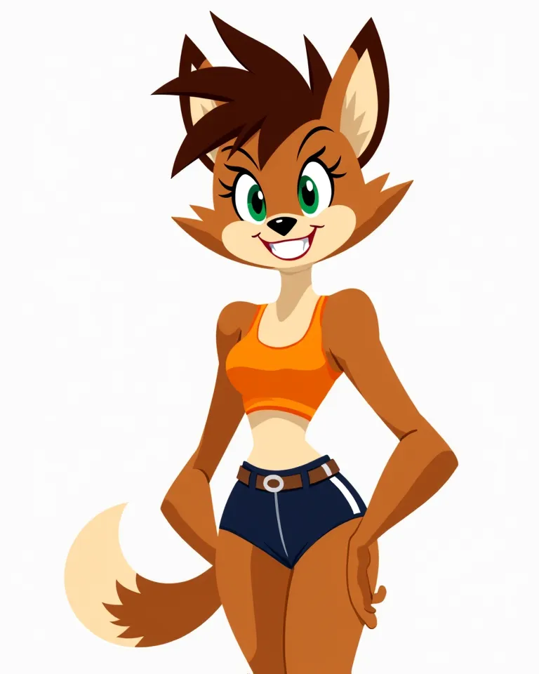 The character is reimagined with the bold, simplified shapes and high-energy style typical of Butch Hartman’s animation. Her fur retains its warm brown tone, but the shading is minimal, relying instead on clean, bold outlines and flat colors to define her ...