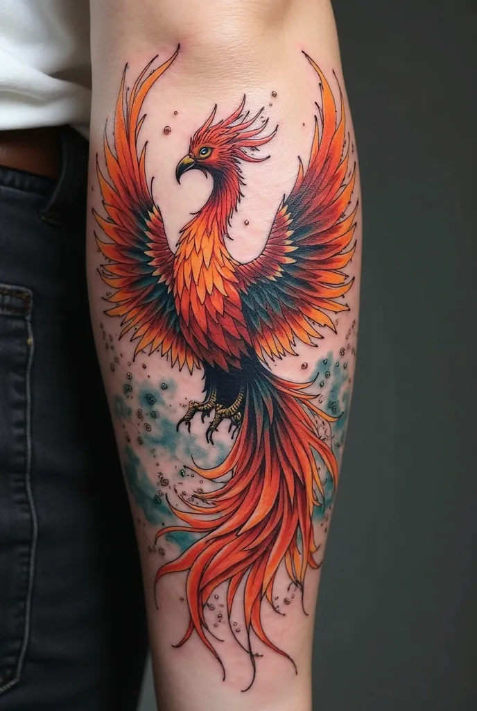 A habe fenix tattoo with the word resilience 