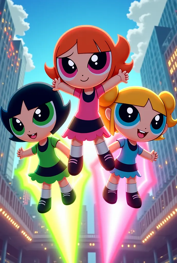 Turn the 3 people into the Powerpuff