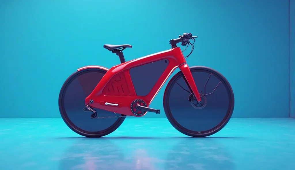 A sleek modern front facing (best bike for college students color 2 lakhs in 2024).The bike is a vibrant red with a streamlined design, positioned in an indoor clean blue showroom with bright lighting. The bike front facing straight towards viewers