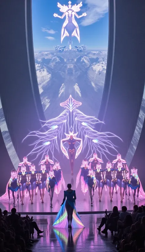   

A colossal **silver portal** splits the sky, unveiling the **Valkyrie Legion**—a force of **towering, 9-to-11-foot-tall alien women** in **luminescent nanoweave uniforms** that shift with their rank. Their **biomechanical heels hover slightly**, energy...