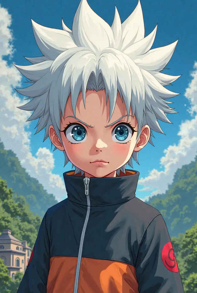 naruto anime style boy hair white