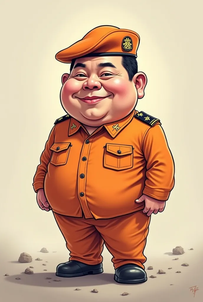 Cartoon satire president Prabowo gemoy becomes hansip