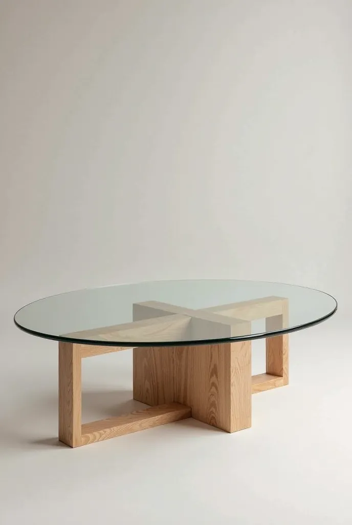 Design a minimalist Nordic-style coffee table，A combination of solid wood and glass，Minimalist style，alternative design，Breaking the traditional style