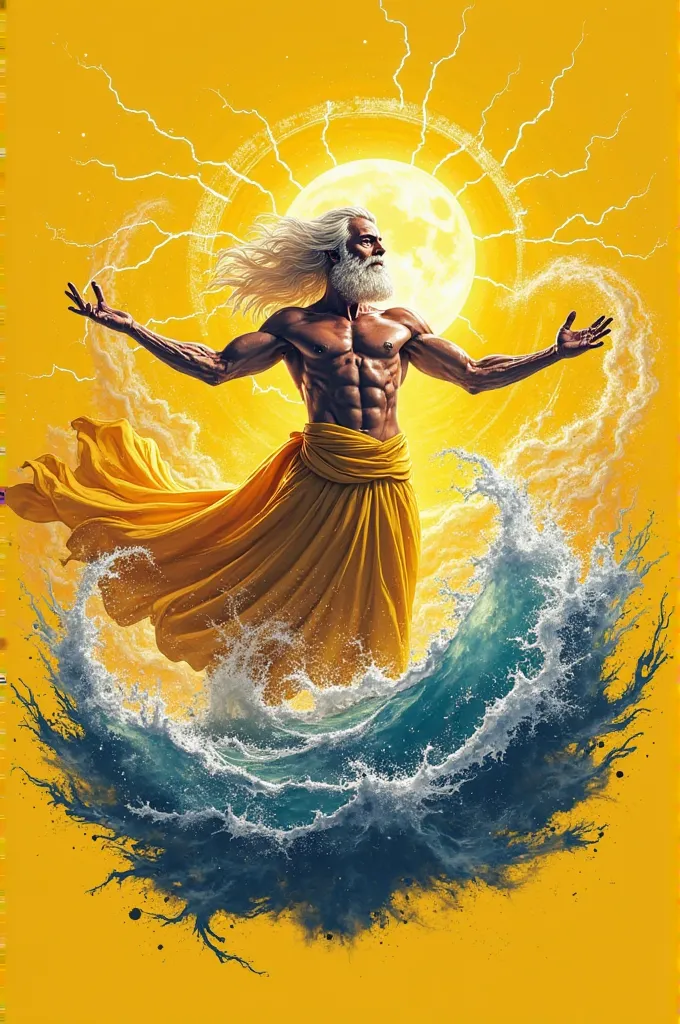 Make me a banner.
Landscape in page orientation
Yellow in background
Poseidon
This is for christian religion sports fest
Put an text "Yellow Poseidon" as team name
Put some storm, lightning and sparks