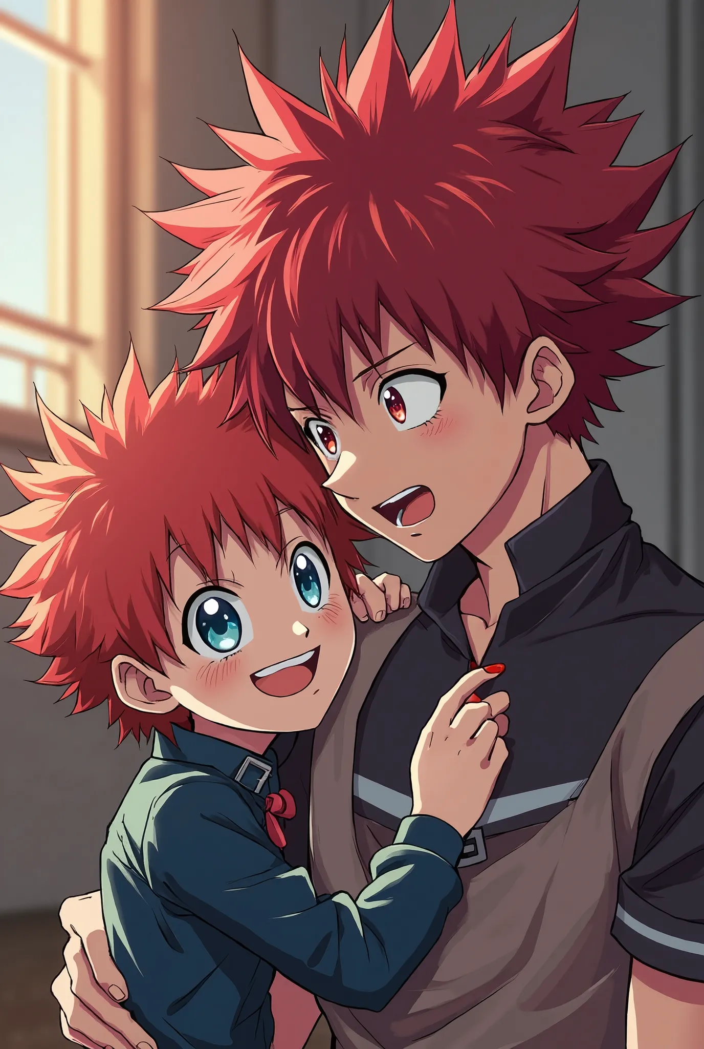 My hero Academia Todoroki sticking his penis into a red-haired boy with blue eyes 