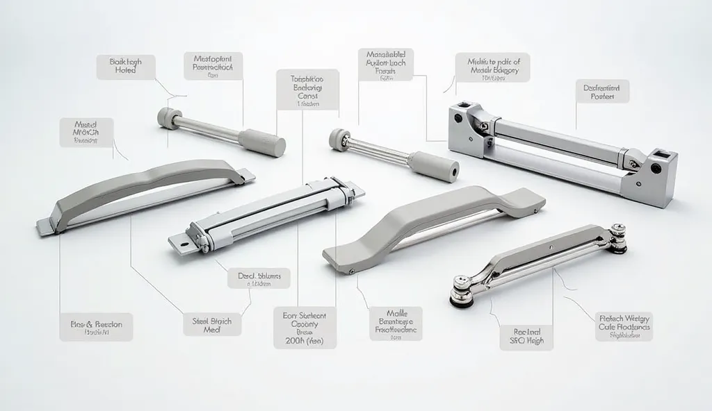 A side-by-side comparison of different types of stretch wrap handles, highlighting manual, adjustable, and reusable options for industrial packaging