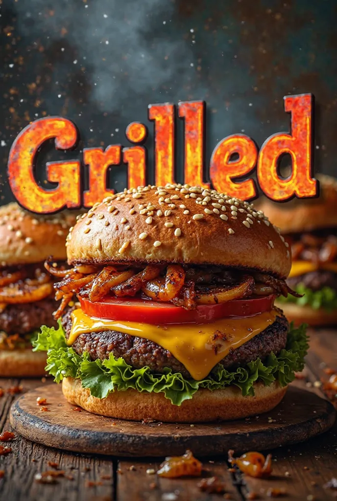 Grilled Burgers typography 