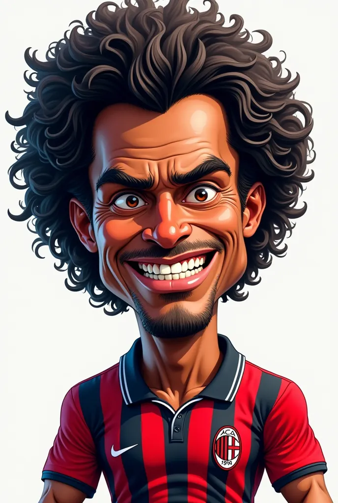 r. Gullit in the AC Milan set is highlighted like a real person, realistic, but made as a cool cartoon character. Remove the background, create it as a PNG.