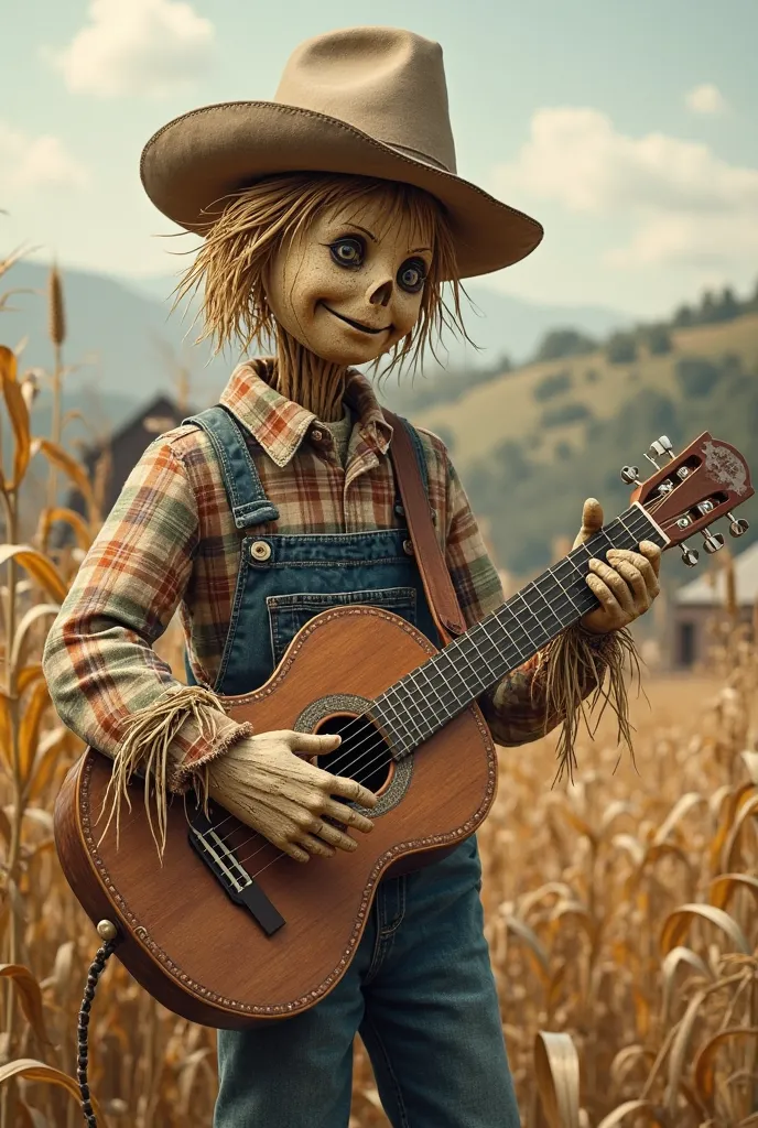 Scarecrow playing the guitar