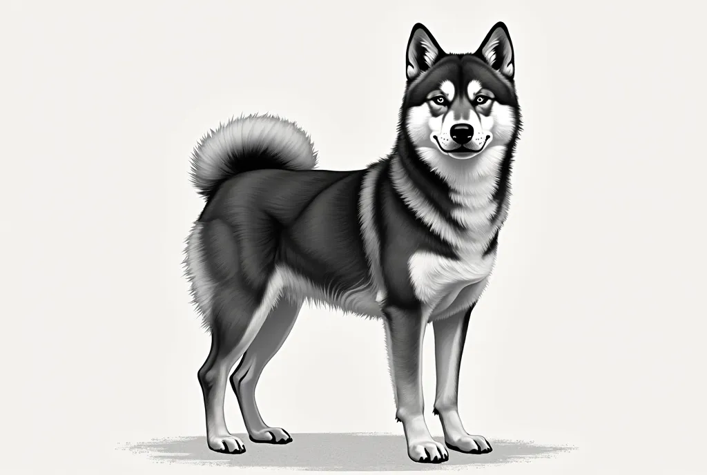 Shiba Inu　monochrome　