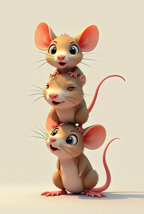 Three mice, one on top, two blank in the middle below