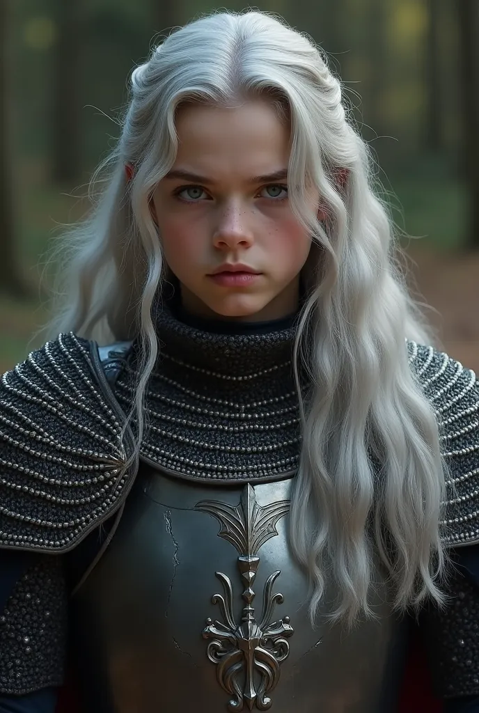 Nice Face Young Knight Long Silver Hair