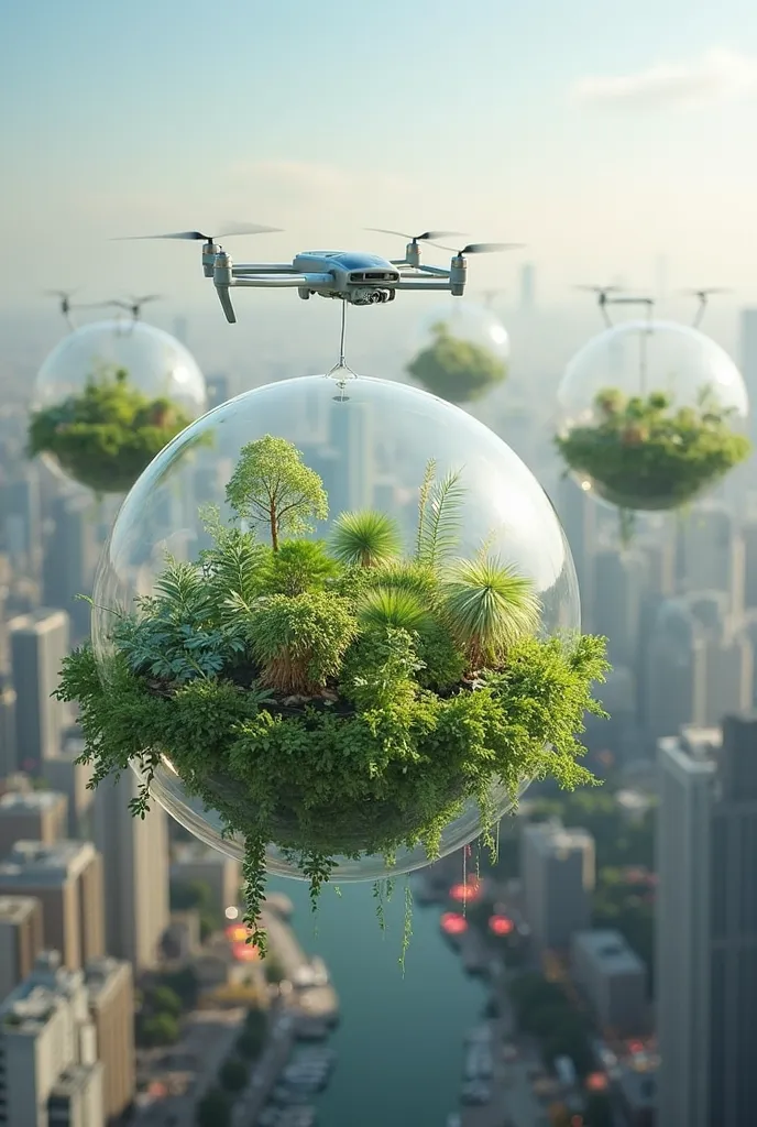 AirBloom is a network of floating, autonomous air-purifying gardens designed to combat urban pollution while enhancing city landscapes. Using solar-powered drones and bioengineered plants, these levitating gardens absorb CO₂, filter toxins, and release fre...