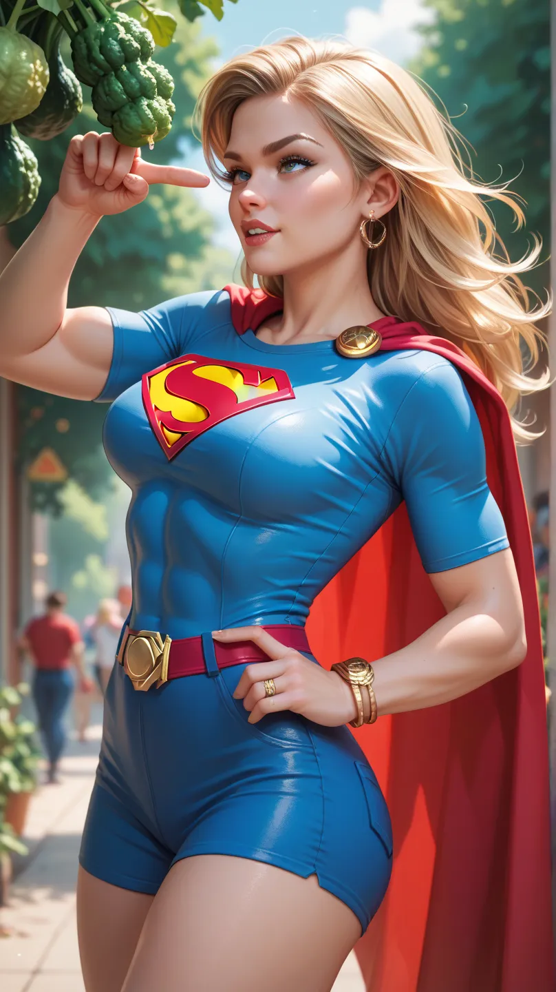 Play Supergirl pointing out that she's on a broccoli farm 